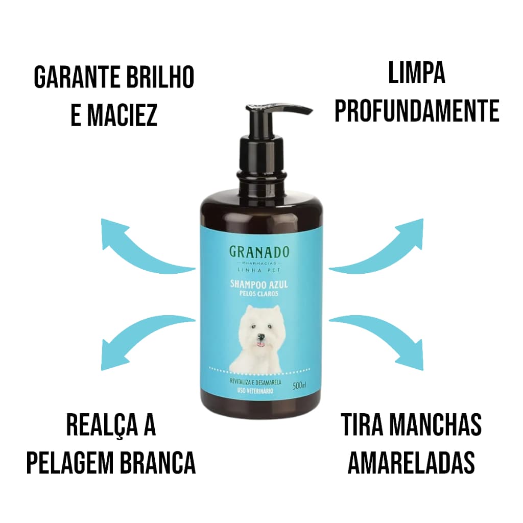 Shampoo Branqueador Granado Pet Para Pelos Claros 500ml Pets
