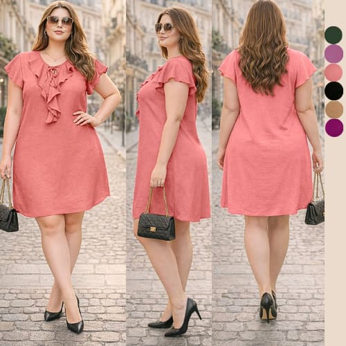 VESTIDO PLUS SIZE FEMININO SOLTINHO CASUAL MODA SOCIAL GRANDE FRESCO VESTIDOS FEMININOS FEMININAS RODADO ELEGANTE FEMINI