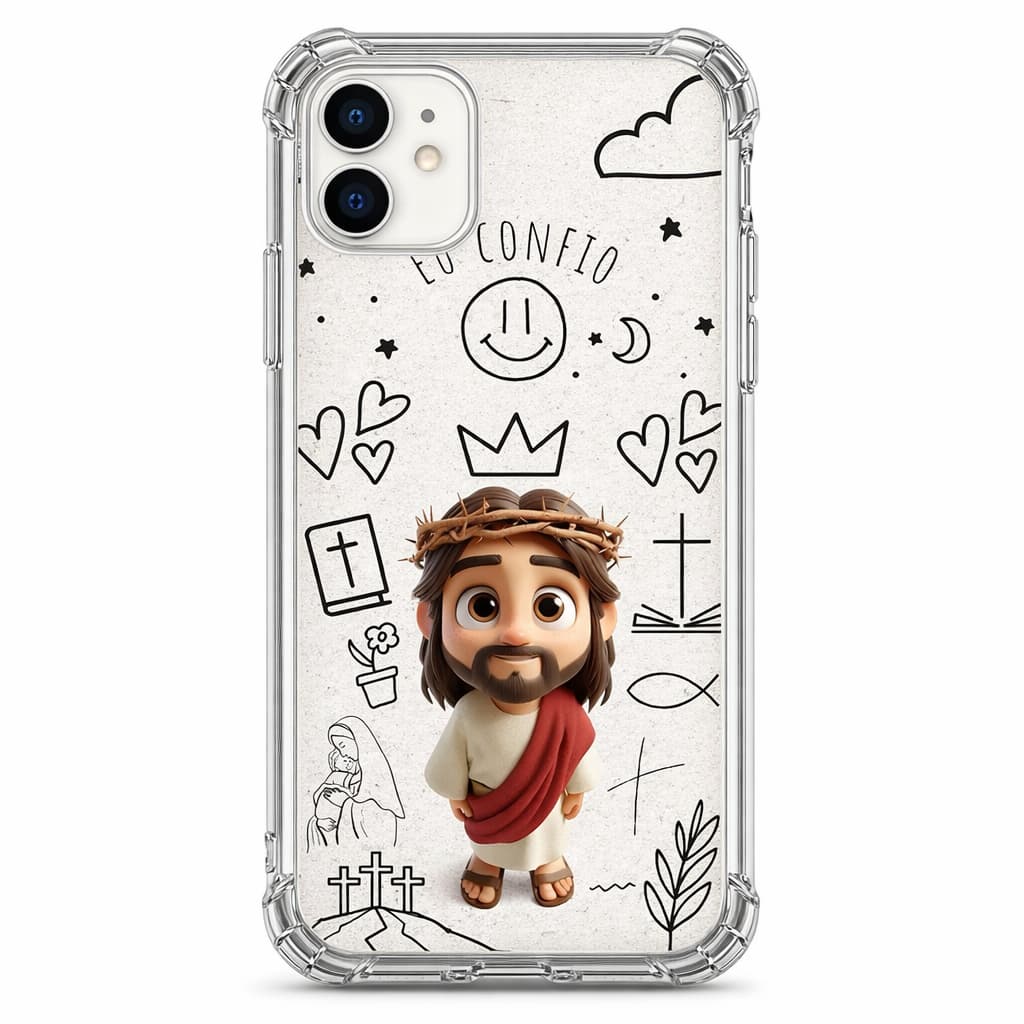 Capinha de Celular Eu confio em Jesus - Diversos Celulares