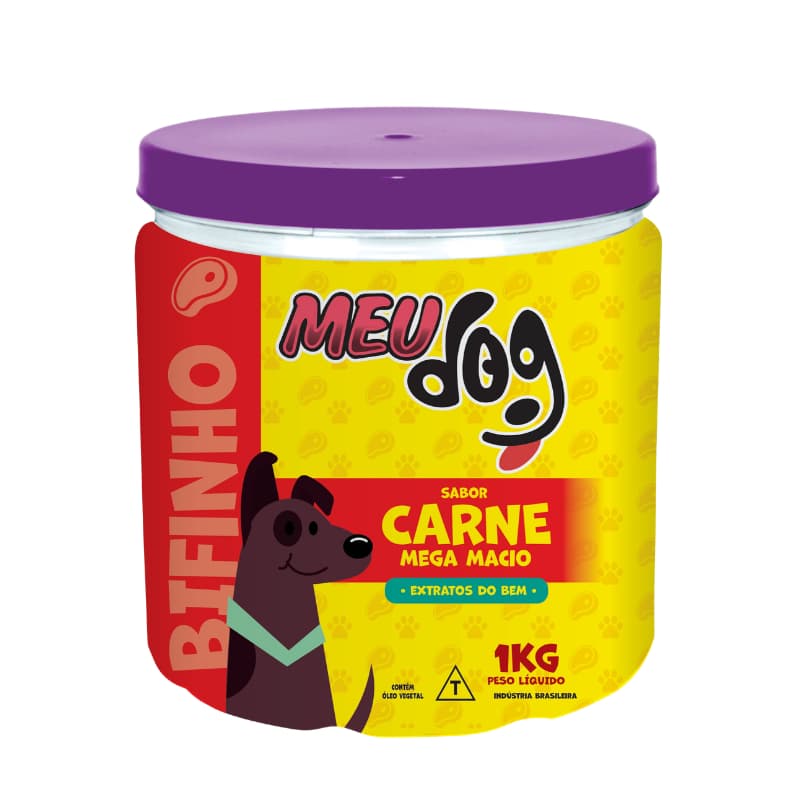 Bifinho Meu Dog sabor CARNE 1kg Pote
