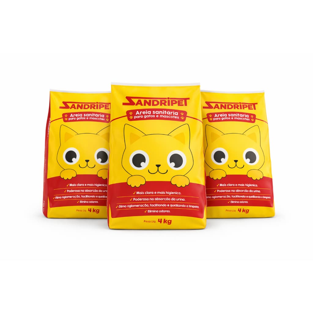 Areia Sanitária Sandripet Natural para Gatos 4kg-8kg-12kg