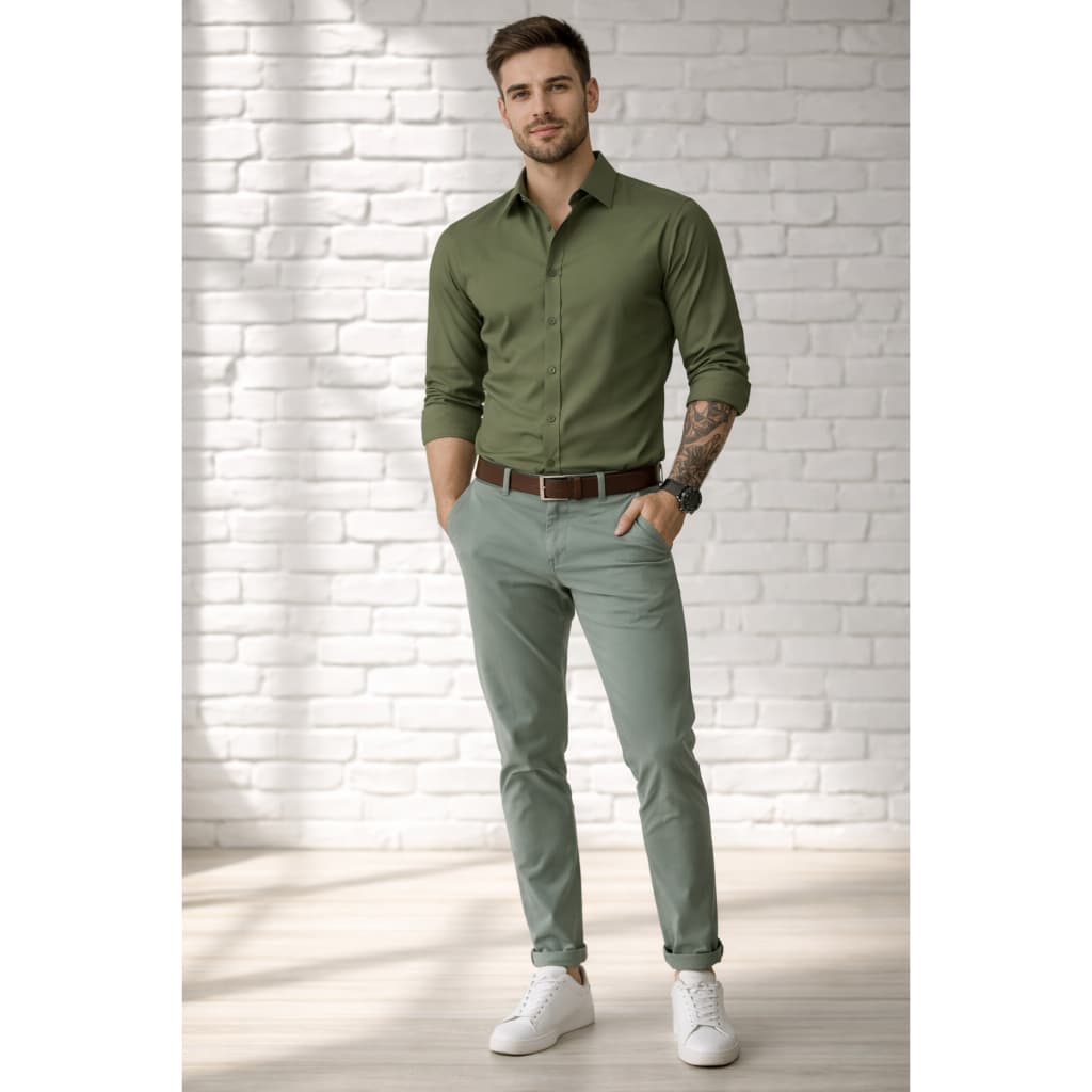 Camisa Social Masculina Slim Confortavel Elegante Para Trabalho Escritorio Reunião Igreja