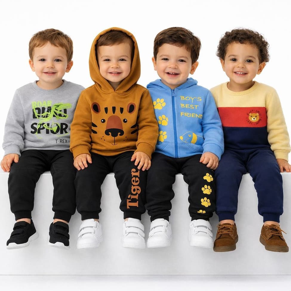 Conjunto Moletom Bebê Infantil Criança Menino Agasalho Masculino Moleton Inverno 100% Algodão Capuz Zíper
