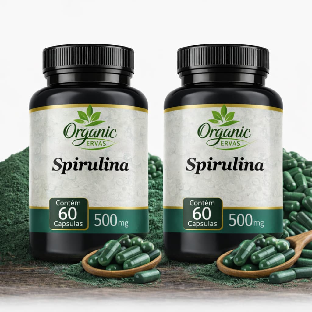 Spirulina 60 Capsulas Detox Imunidade Rico Proteinas Vitaminas Energia Diária