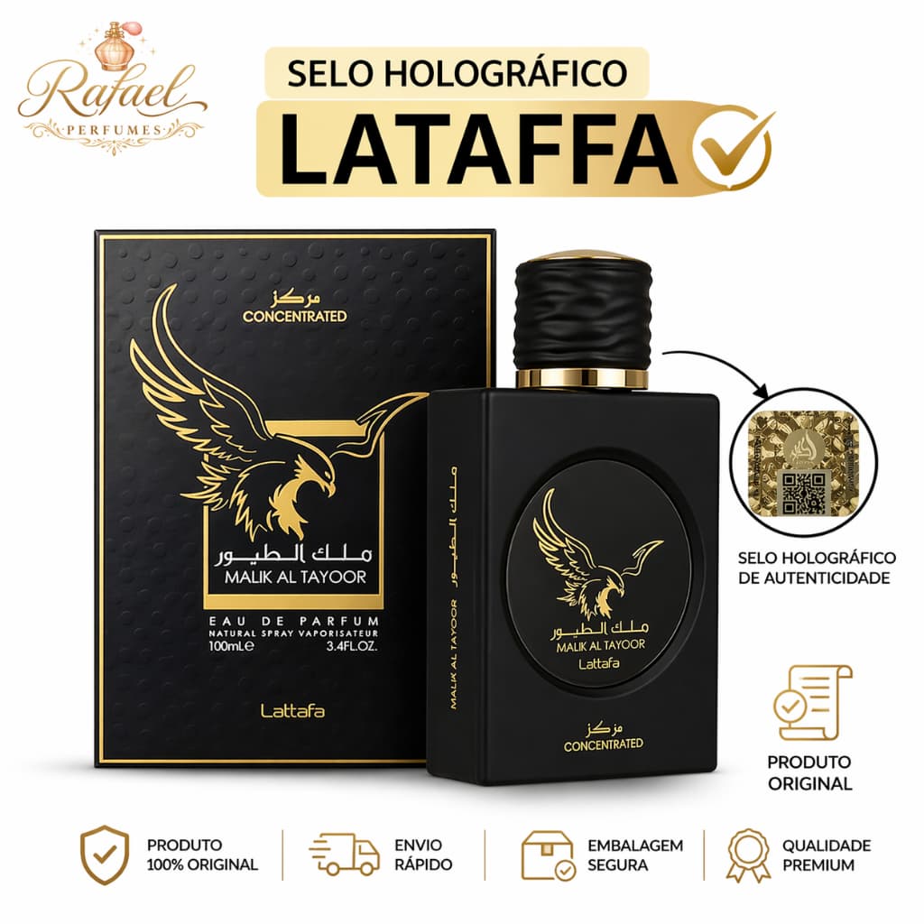 Malik Al Tayoor EDP 100ml Original Lacrado Importado Perfume Árabe Masculino Fixação Forte Envio Hoje Rápido