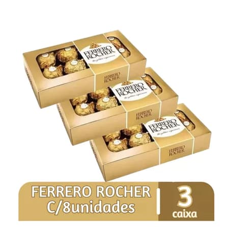 Ferrero Rocher 3 Caixas T8 100g | Kit Presente Chocolate Importado Original