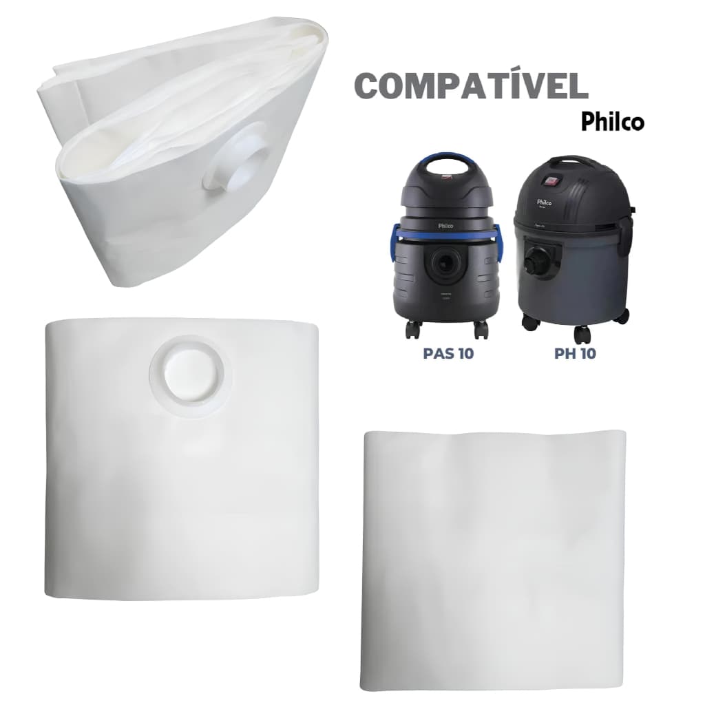 Kit De Sacos Descartável Para Aspirador de Pó Ph 10 Pas 10