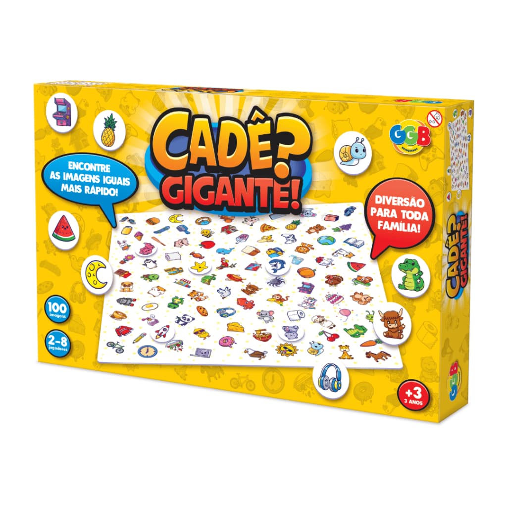 JOGO CADÊ GIGANTE? 100 PEÇAS DIVERSÃO BRINQUEDOS RACIOCINIO INFANTIL LOGICO FAMILIA AMIGOS ACHEI