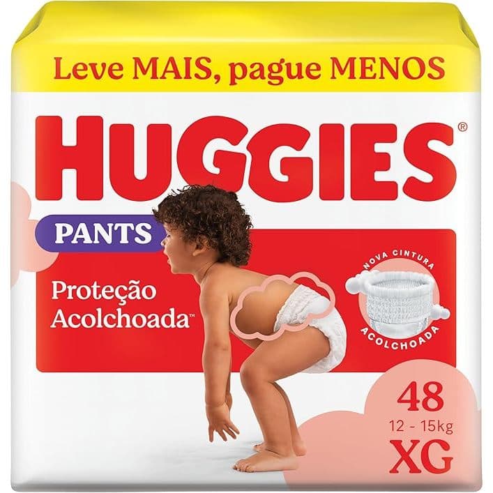 FRALDA HUGGIES PANTS PROTEÇÃO ALCOCHOADA XG 48UN