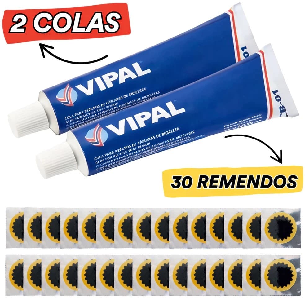 30 Remendos R-00 + Cola Vipal CB-01 | Reparo de Pneu Bicicleta e Moto - Envio Rapido 🚴‍♂️🛵