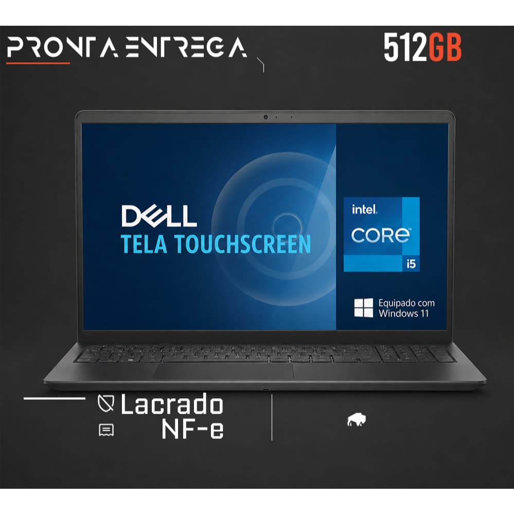 Notebook Dell Core i5 13ª Geração 512GB NVMe 15.6" Touch Windows 11
