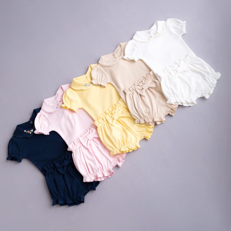 Conjunto Bebê Menina Bordado Body e Shorts 2 Peças Enxoval Recém Nascido 100% Algodão e Suedine