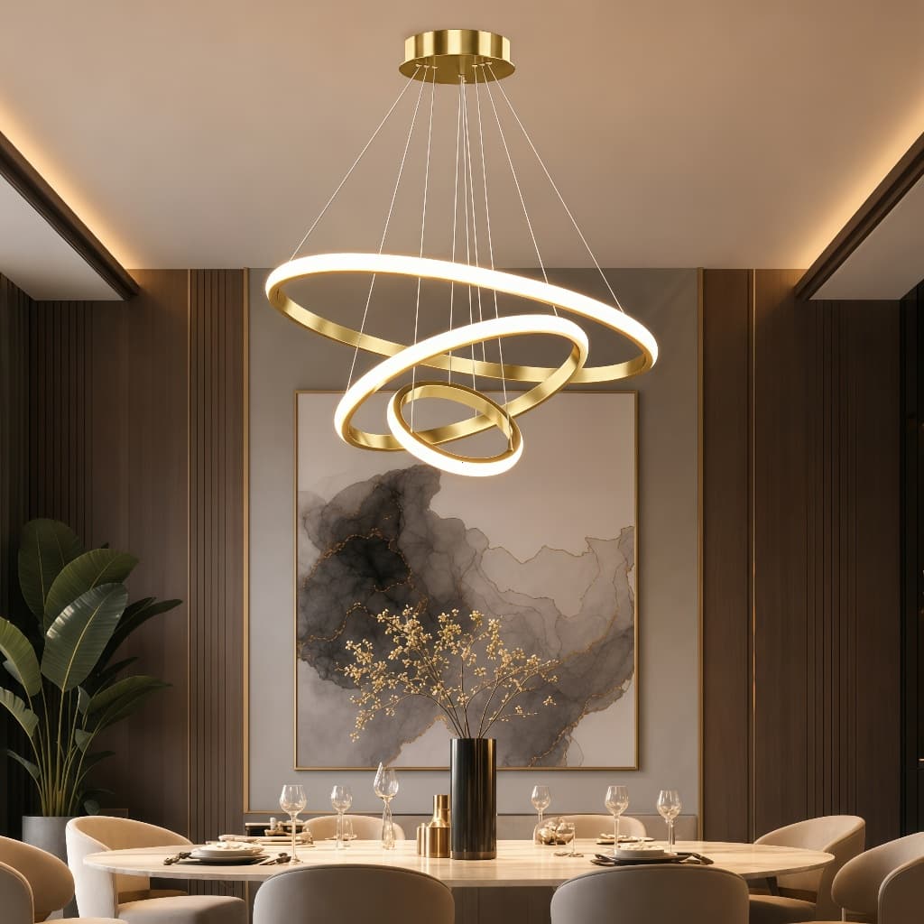 Lustre Para Sala Bivolt 3 Cores 64W Lustre Pendente Cozinha Luminária de Teto Led Nordic Moderno Decoração Para Sala