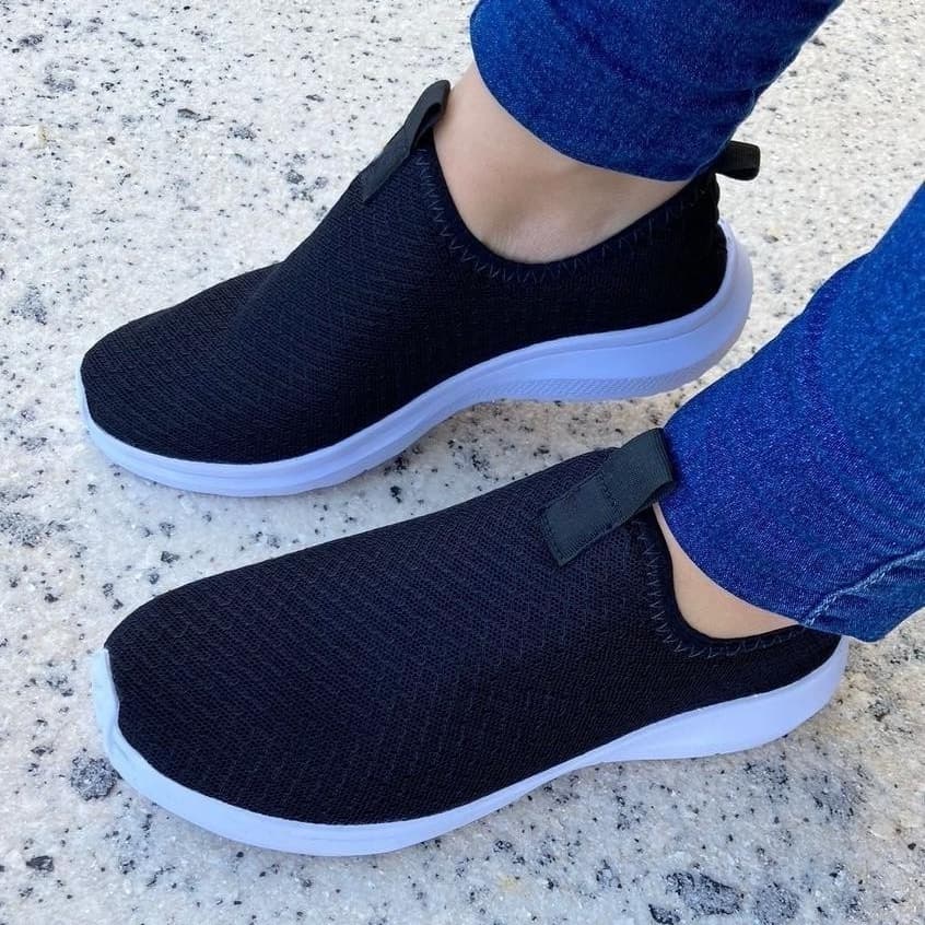 Tênis Feminino Meia Academia Casual Esportivo Confortável Leve Calce Fácil