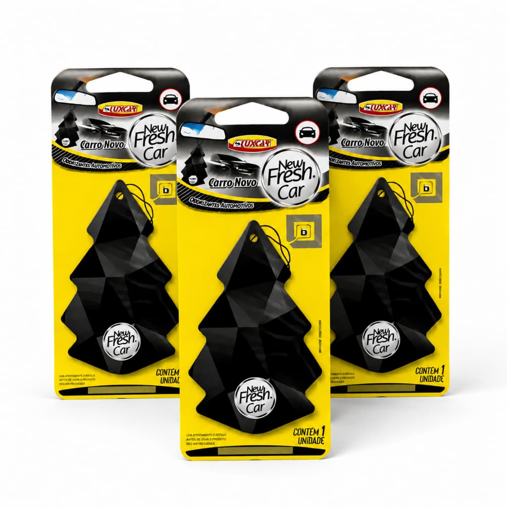 Kit 3 Cheirinho para Carro Folhinha Luxcar New Fresh Car Carro novo Aromatizante Automotivo