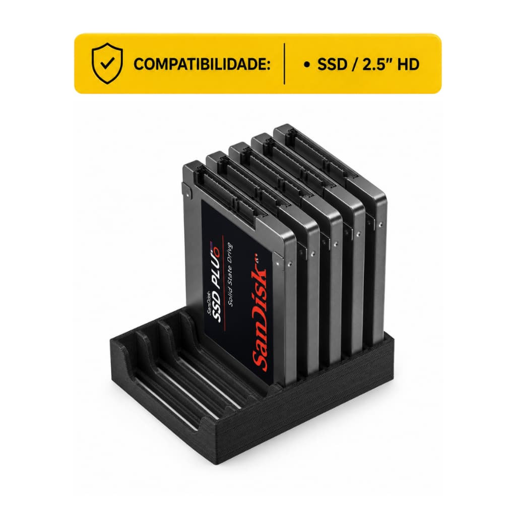 Suporte Rack Horizontal Para Até 8 Hd Externo 2.5 HDD ou SSD