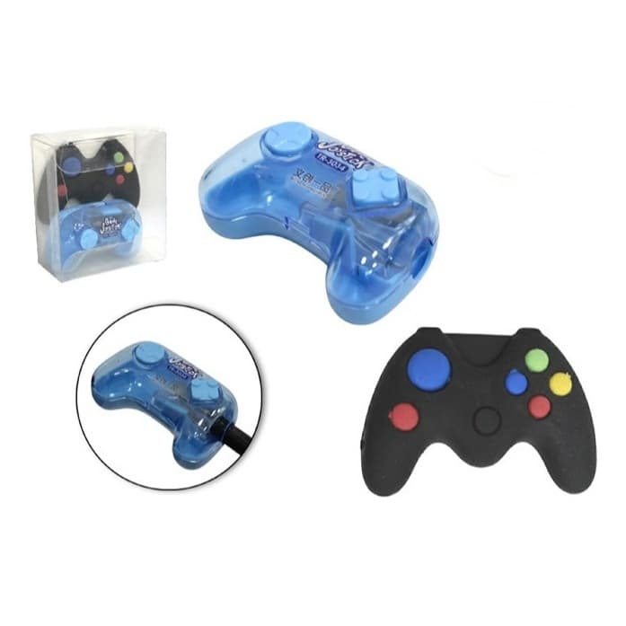 Kit Borracha e Apontador Controle Vídeo Game Azul