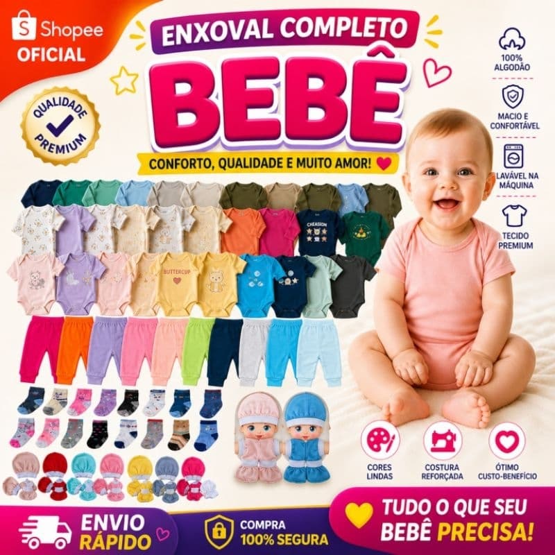Kit 30 Peças Roupas de Bebê  menina menino Enxoval saida de Maternidade