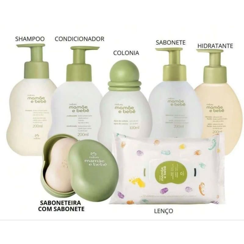 Combo Mamãe e Bebê Shampoo e Condicionador 200 ml, sabonete líquido ou hidratante