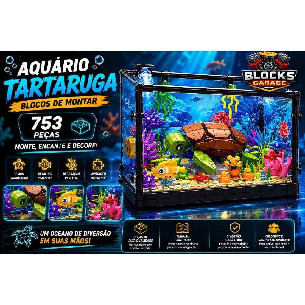 Blocos de Montar Lego Aquário Tartaruga 753Peças Com Manual de Montagem  **SEM CAIXA(BOX)**