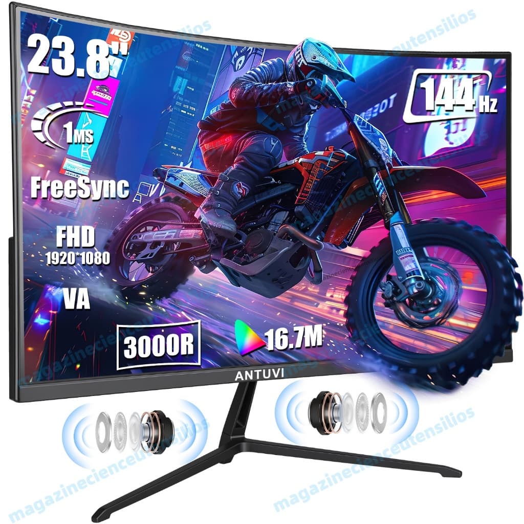 Monitor Gamer Curvo 23.8 3000r 144hz 1ms Com Alto-falante Full Hd Hdmi