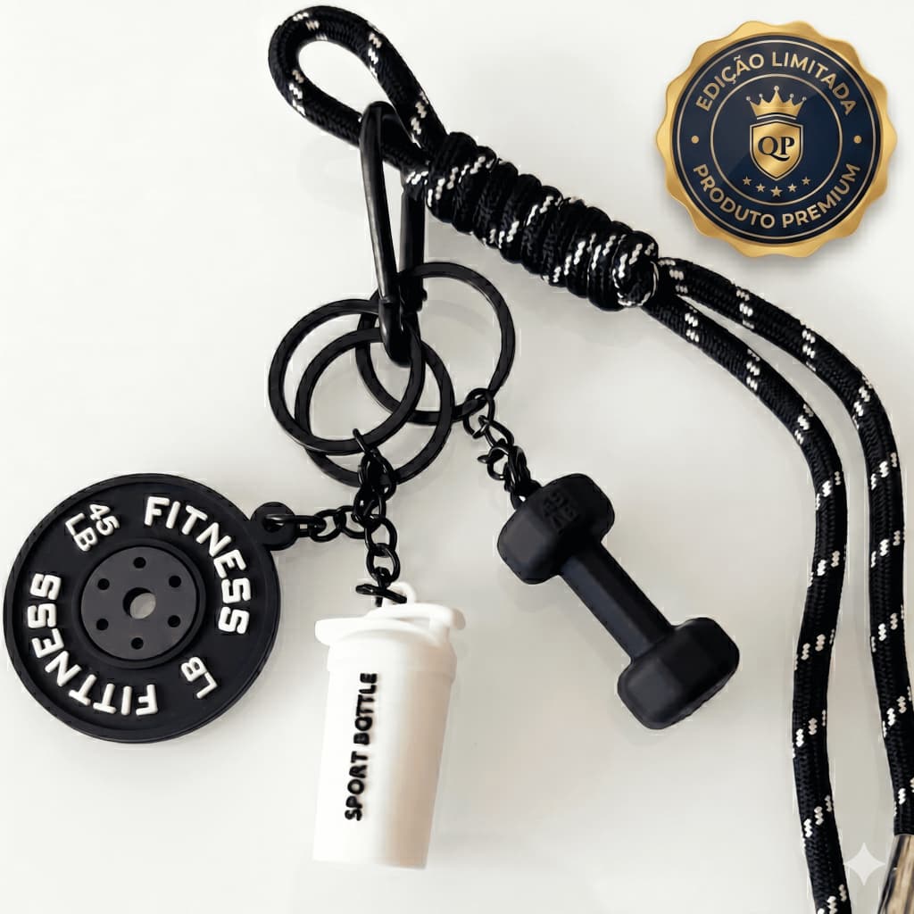 Chaveiro Academia Fitness Criativo Anilha Halter Garrafa Brinde