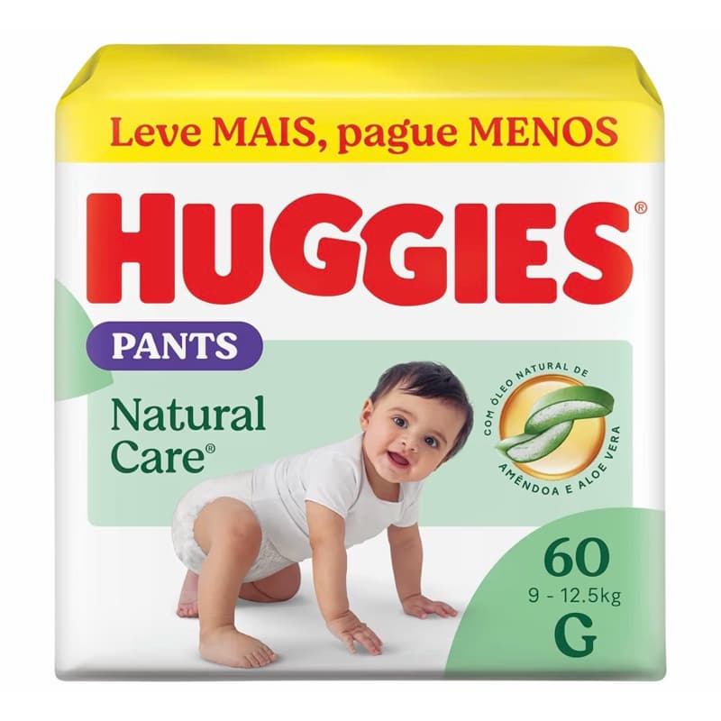 Fralda Huggies Natural Care G Pants 60