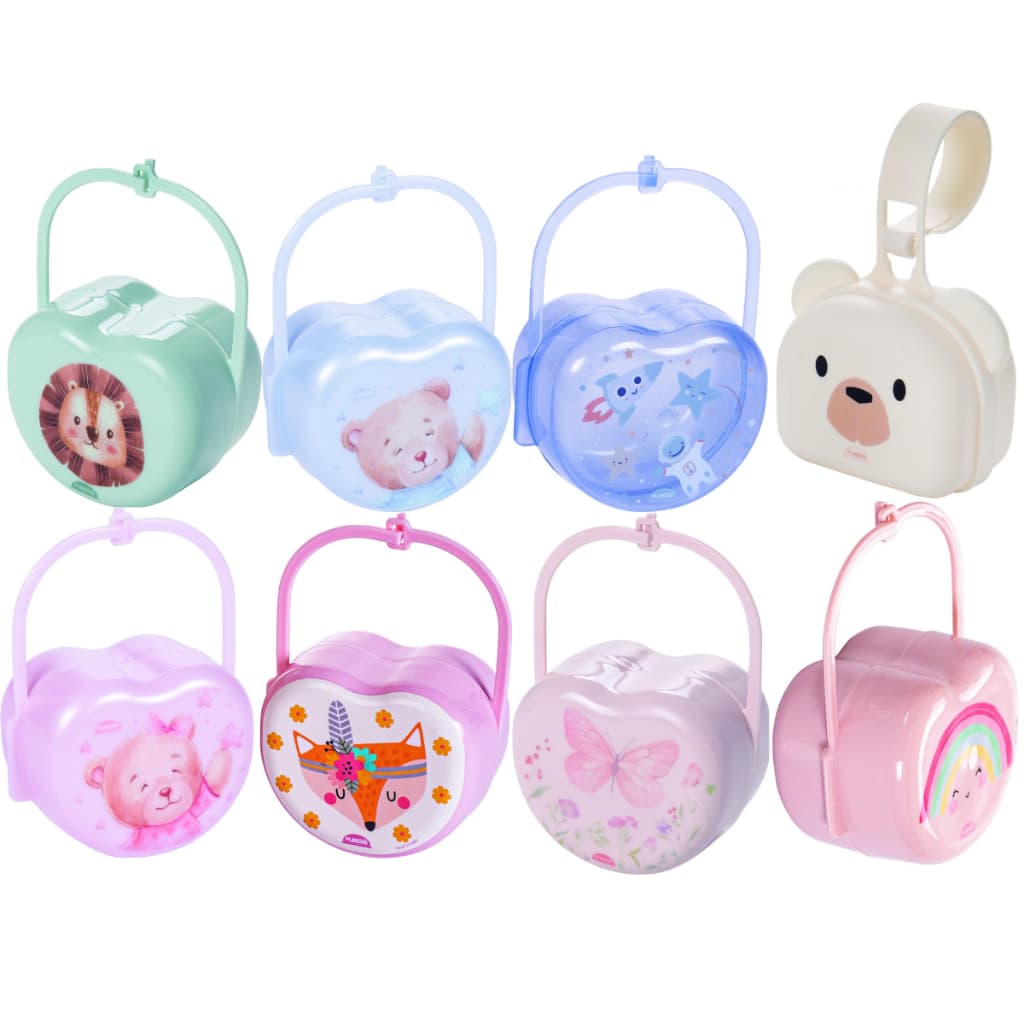 Porta Chupeta Infantil Bebê Menina e Menino com Decoração Lúdica - Plasútil