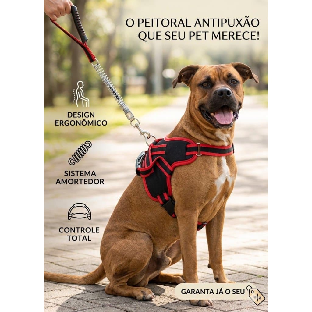 Peitoral e Guia pra Cachorro antipuxão Cães Grande e Forte Reforçada Para várias raças Pastor alemão