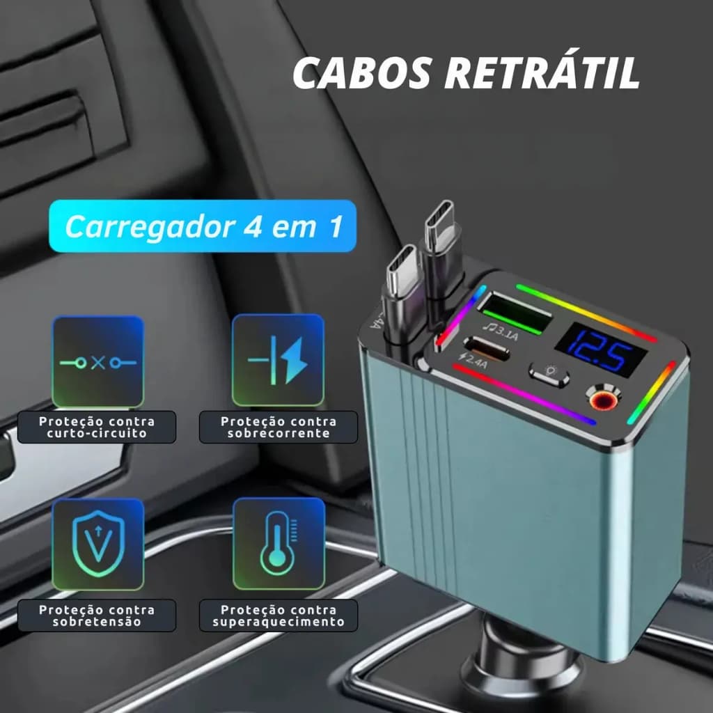 Super Carregador Veícular Turbo Carga Rápida