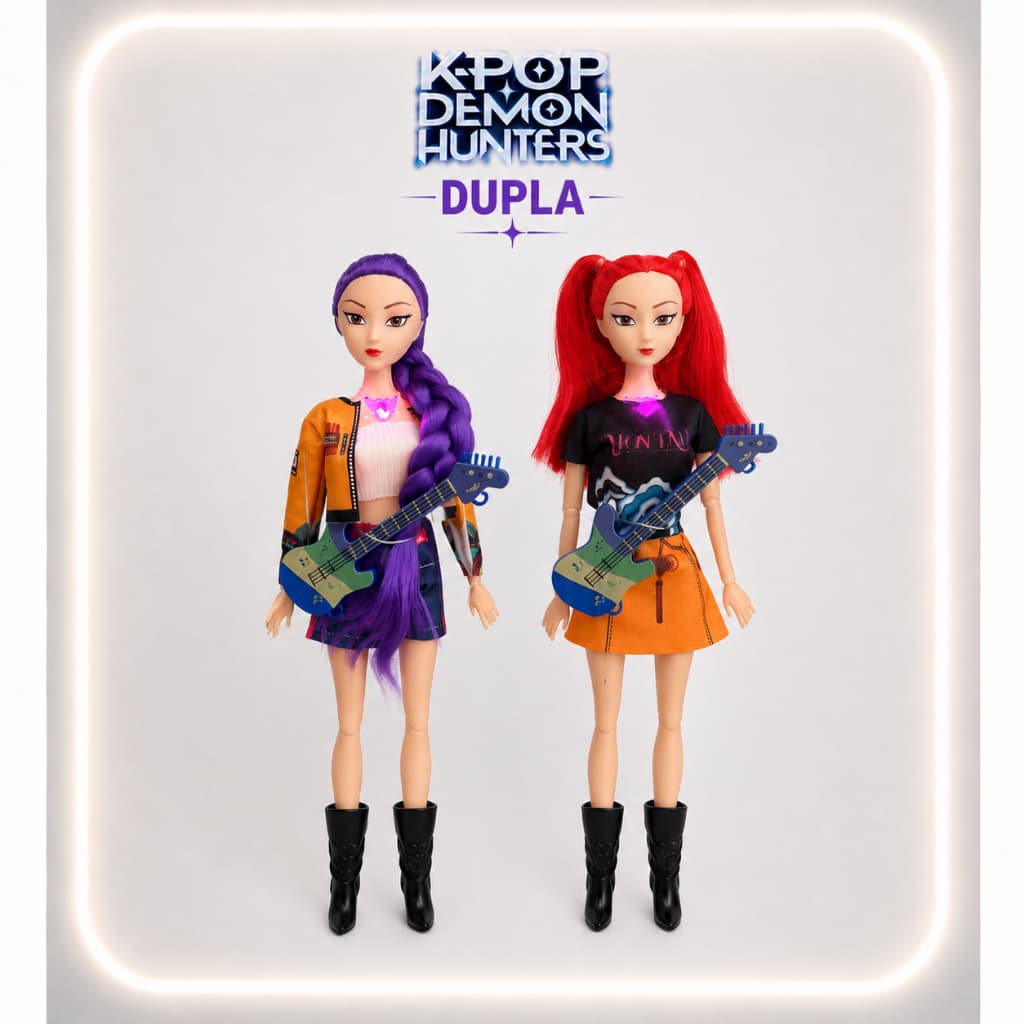 Kit 2 Bonecas Guerreiras Do K-Pop Mira Zoey Rumi: Musical e Articulada