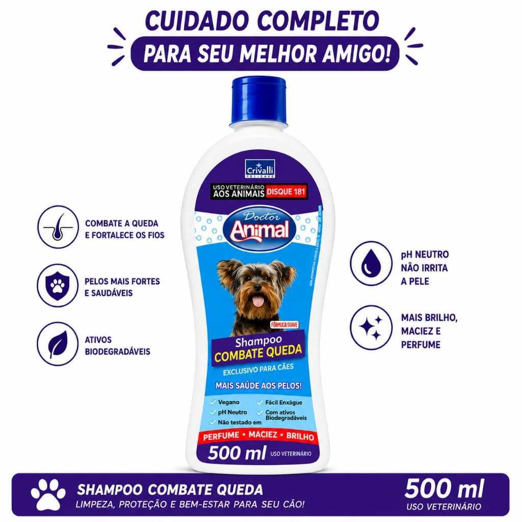 SHAMPOO COMBATE ANTI - QUEDA DE PELOS PARA CÃES CACHORRO