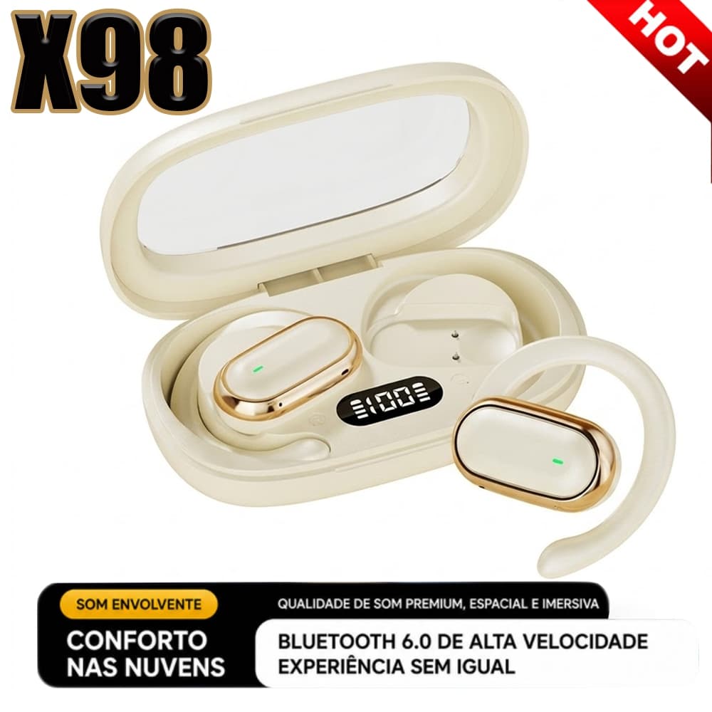 X98 TWS Fones de ouvido sem fio Bluetooth Fones ouvido esportivos abertos Fones de ouvido para jogos