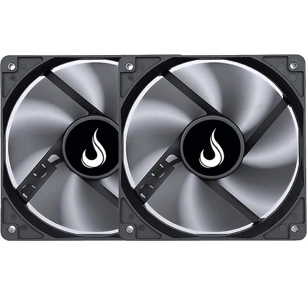 Kit 2 Cooler Fan 12cm 120mm Gabinete Gamer Pc S/ Led Rise Mode