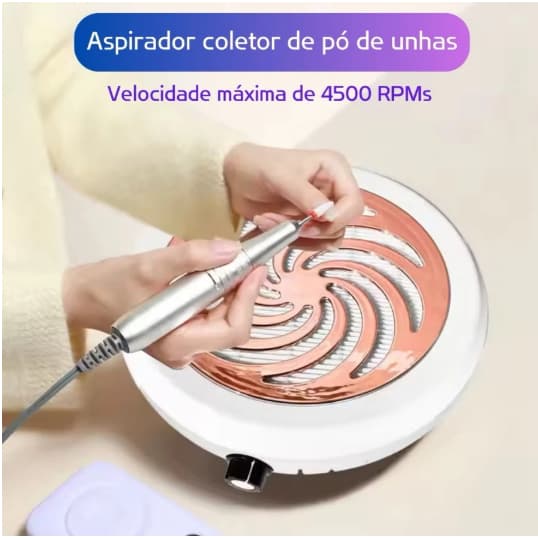 Aspirador Coletor Compacto de pó Manicure BRUCE , Coletor De Pó Profissional De Unhas De 45000 RPM