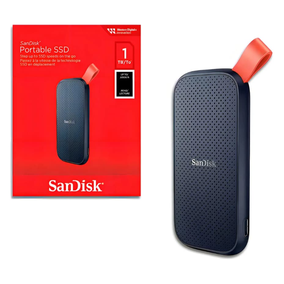 Ssd Externo 1tb Sandisk Disco Sólido Sdssde-30 Cor Preto Portátil Original