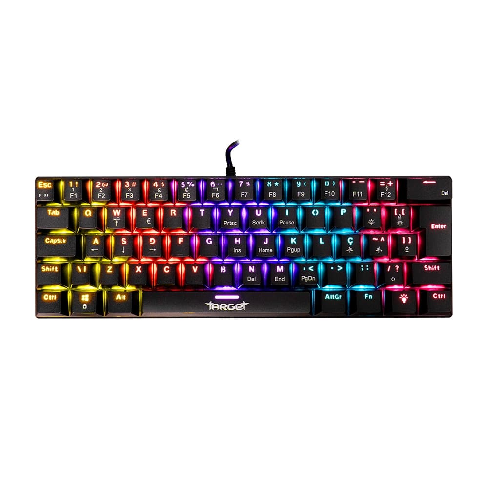 Teclado Mecanico TGT Sherman V3 C1, Rainbow, ABNT2, Switch Vermelho, Preto, TGT-SHRC-RD01