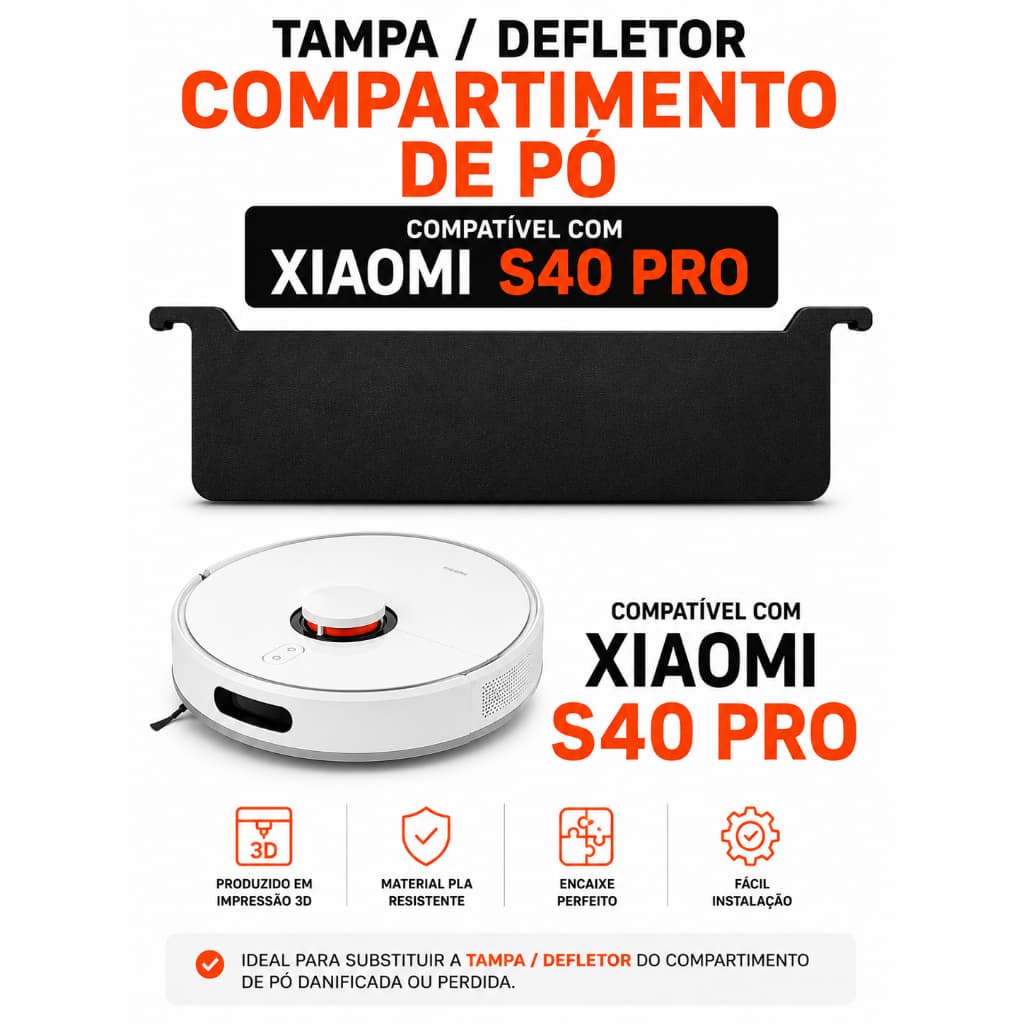 Tampa / Defletor Do Compartimento De Pó Robô Aspirador Xiaomi S40 PRO