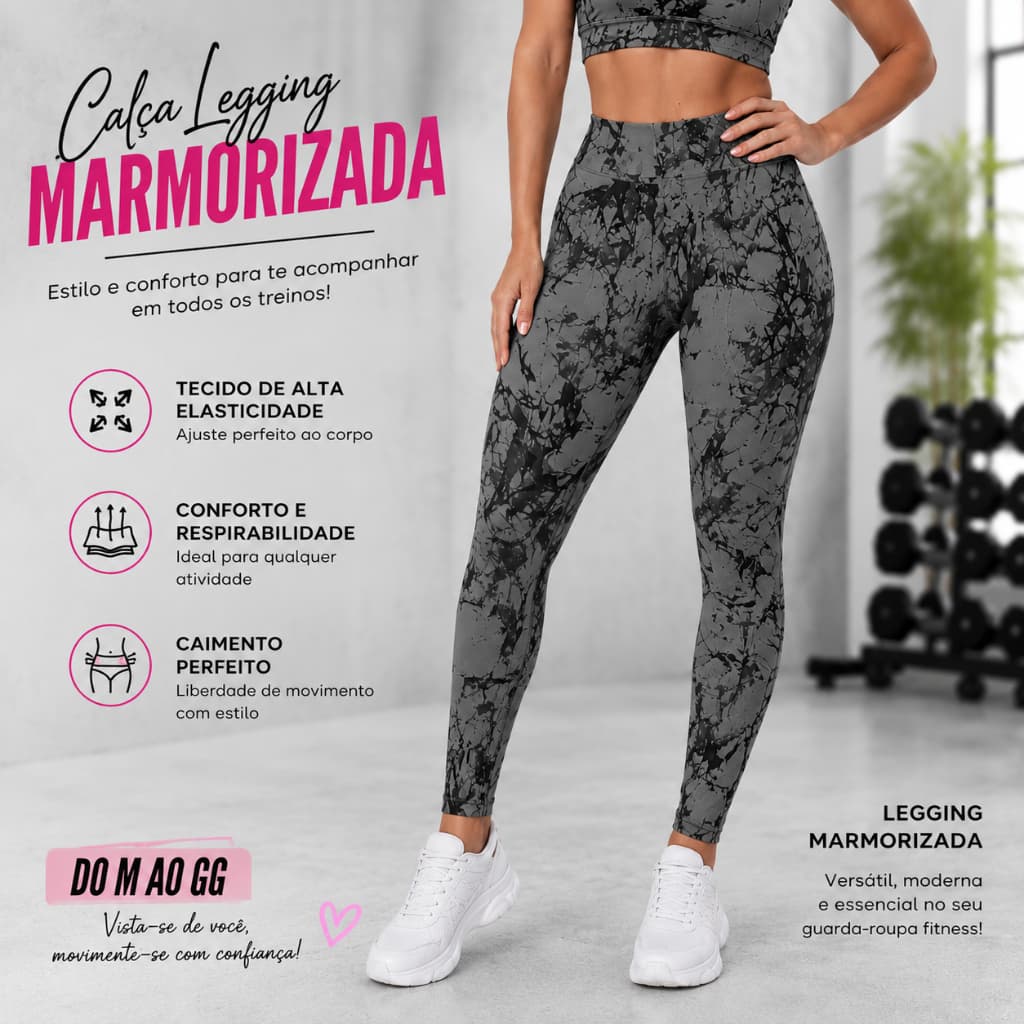 Calça Academia Marmorizado Fitness Leg Tie Dye Fitness Feminina