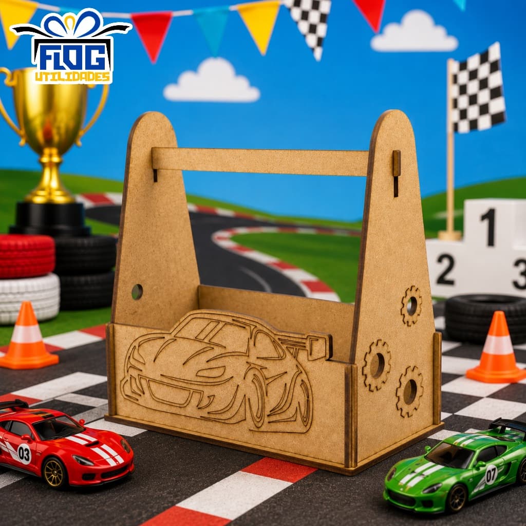 Kit Unidades Caixas De Ferramentas / Caixa De Presente CARROS McQueen Lembrancinhas MDF Caixa StockCar Papelaria