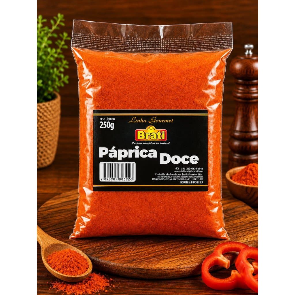 Páprica Doce Premium Brati – Tempero para Carnes, Frango, Arroz e Molhos – 250g e 500g