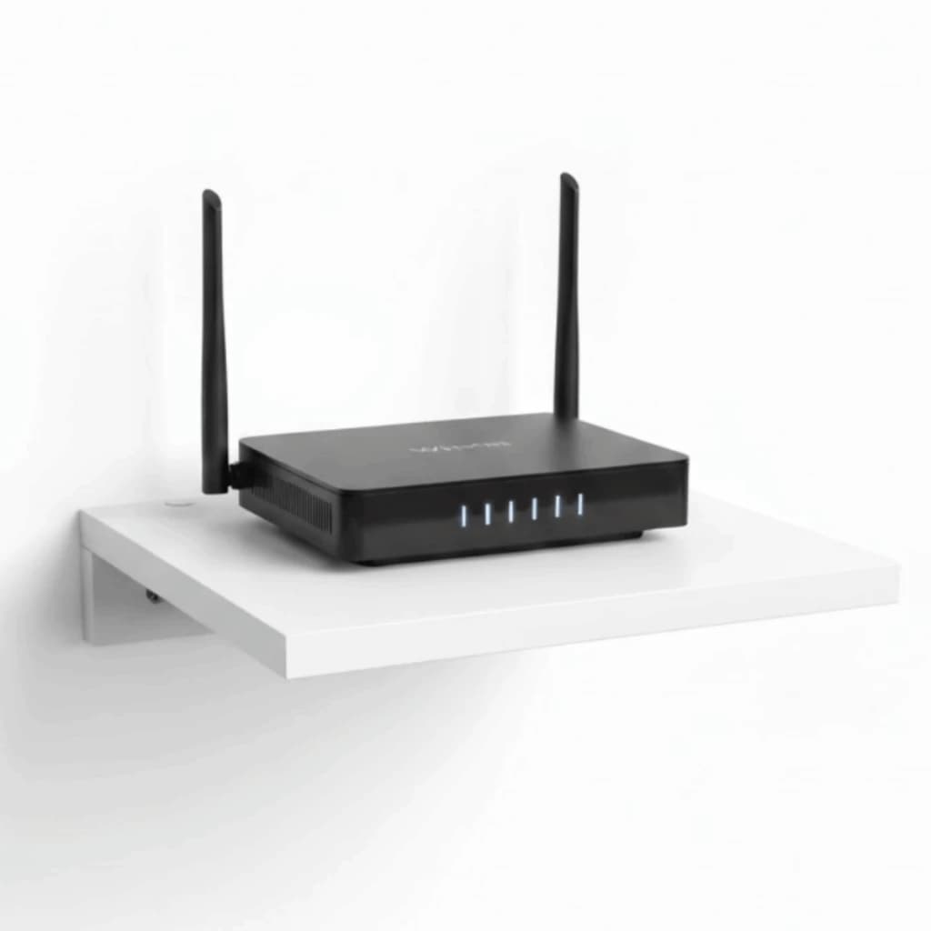 Suporte Parede Porta Modem Conversor Receptor Roteador MDF Branco 24x20 Prateleira