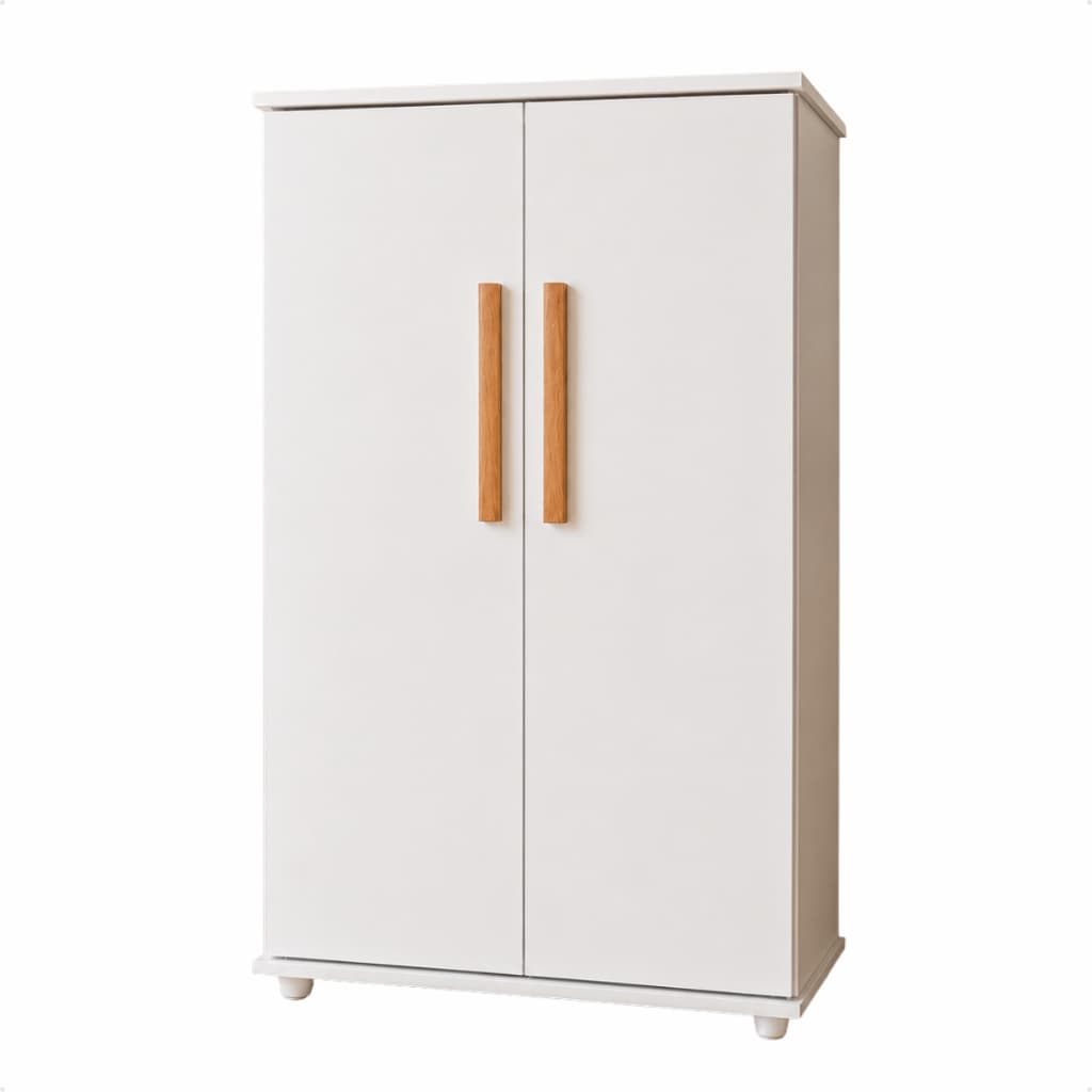 Armário Multiuso Organizador 2 Portas 2 Prateleiras de Lavanderia Cozinha Banheiro Despensa Compacto