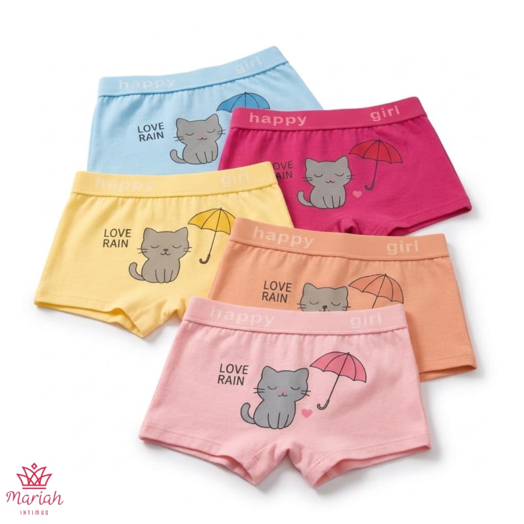 Kit 10/5/3 Calcinhas Infantil Boxer Para Meninas Tecido Respirável Cores Sortidas