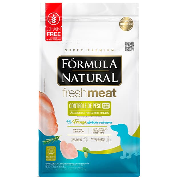 RAÇÃO FORMULA NATURAL CACHORRO FRESH MEAT CONTROLE PESO MIN/PQ 10,1KG