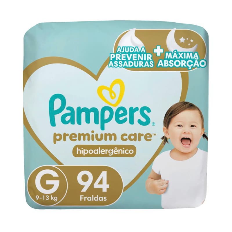 Fralda Pampers Premium Care Tamanho G 94 Unidades Original – Máximo Conforto e Proteção