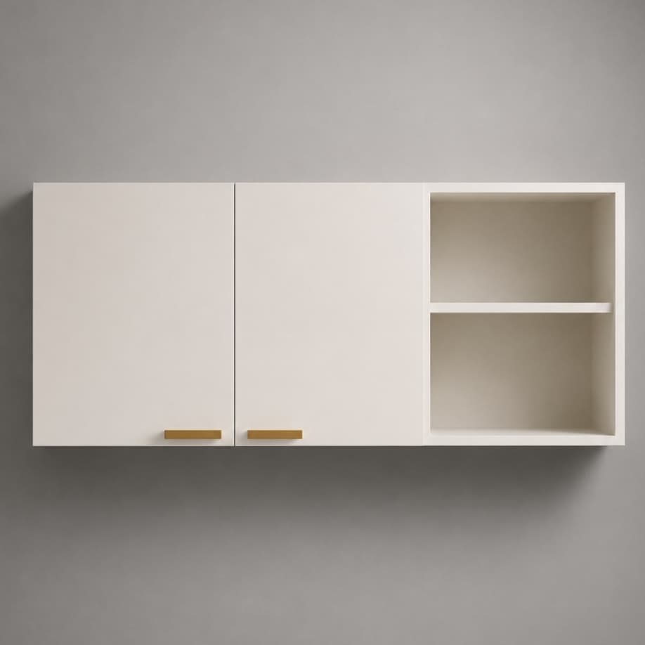 Armário Suspenso Multiuso com Nicho Organizador e 2 Portas - Ideal para Cozinha ou Banheiro