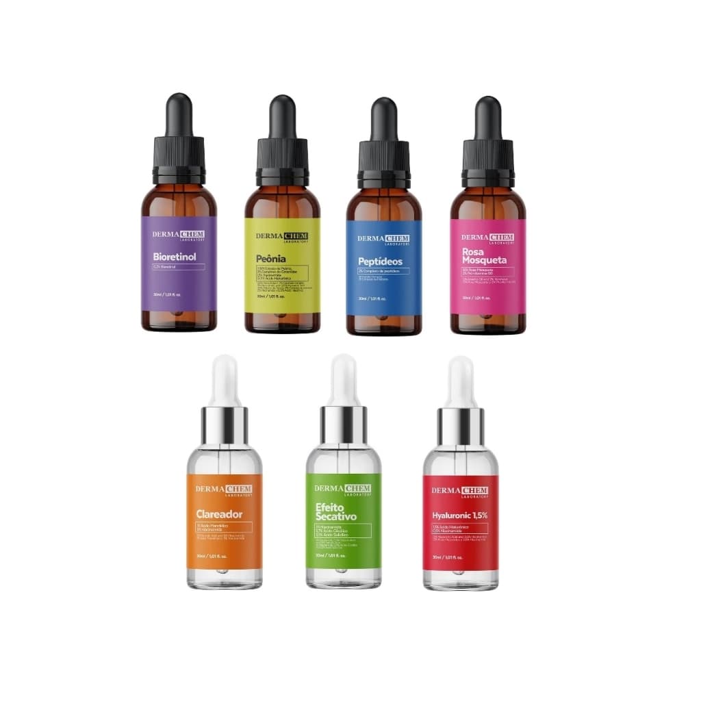 Sérum Facial Dermachem Vitamina C Ácido Hialurônico Antiacne Clareador Matte Retinol Niacinamida