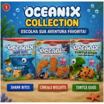 Biscoito Infantil Importado Oceanix Cuétara Shark Bites Turtle Eggs Cereals Biscuits Chocolate