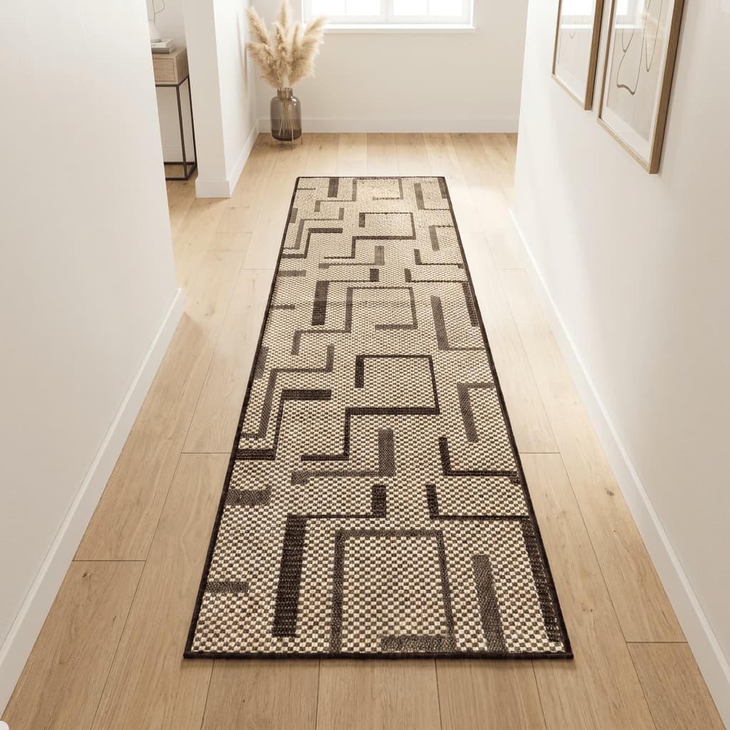Tapete Passadeira Lancer Sisal 66x230 Marrom Antiderrapante Cozinha Corredor Fácil Limpeza